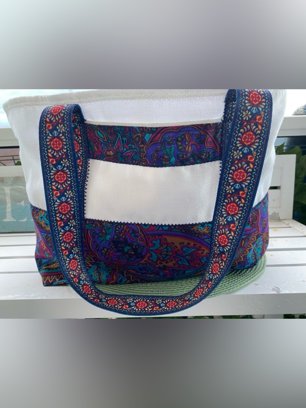 Cream Tote Bag 👌silk and cotton